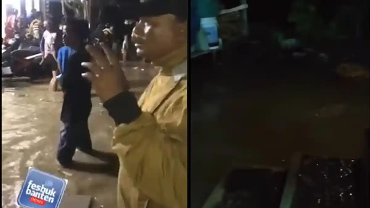 Terkena Banjir Rob Malam Ini, Warga Desa Sidamukti Pandeglang Mengungsi ke Masjid