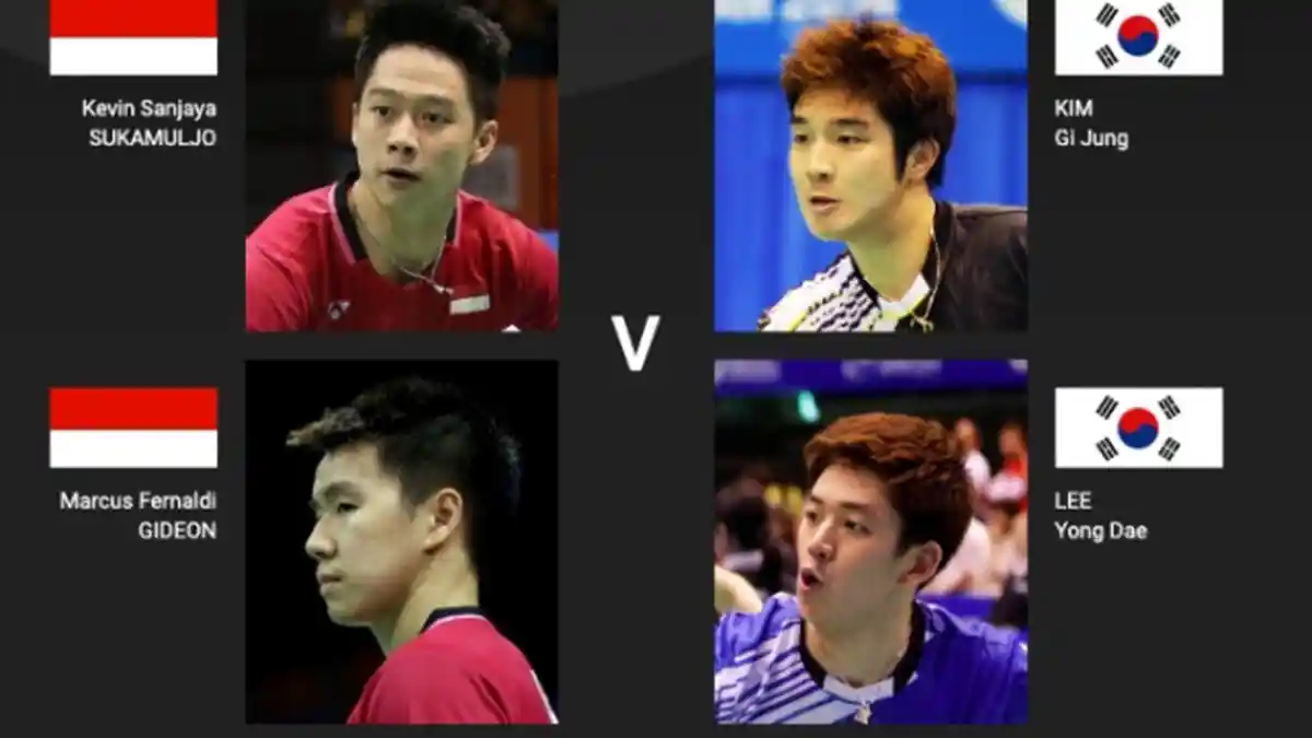 Jadwal Live & Live Streaming Badminton Hari Ini French Open 2019 Marcus/Kevin Vs Korsel di TV Court