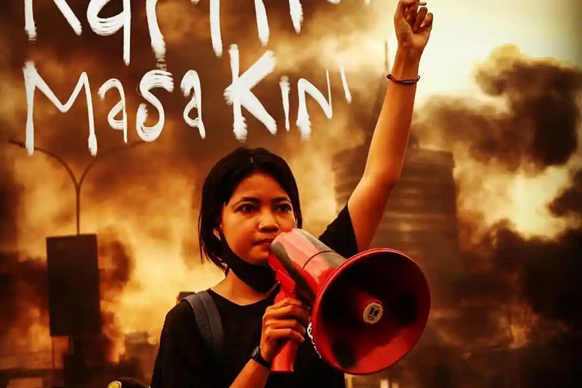 Lima Kata-kata Saat Nabila Syadza Berorasi Tolak UU Cipta Kerja