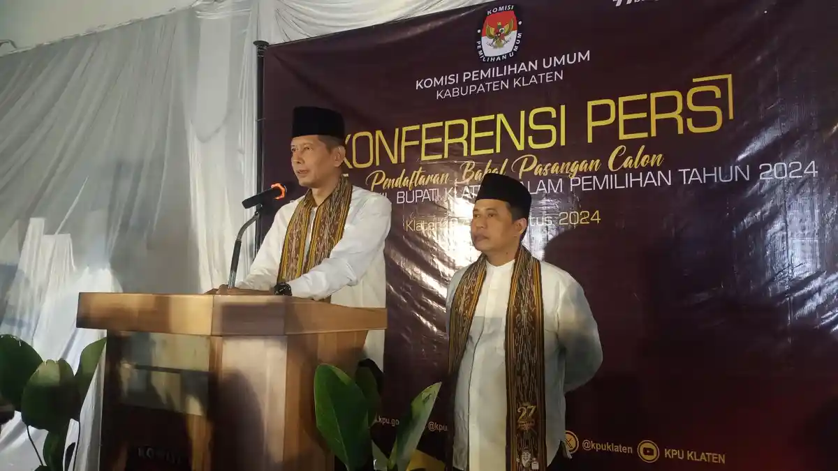 Herry Wibowo dan Wahyu Adi Darmawan Jadi Paslon Terakhir yang Daftar ke KPU Klaten