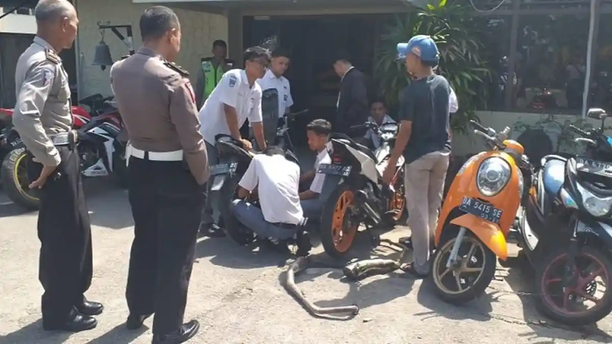 Polresta Padang Sasar Kendaraan Bermotor Knalpot Racing, Siap Kandangkan dan Tindak Tegas