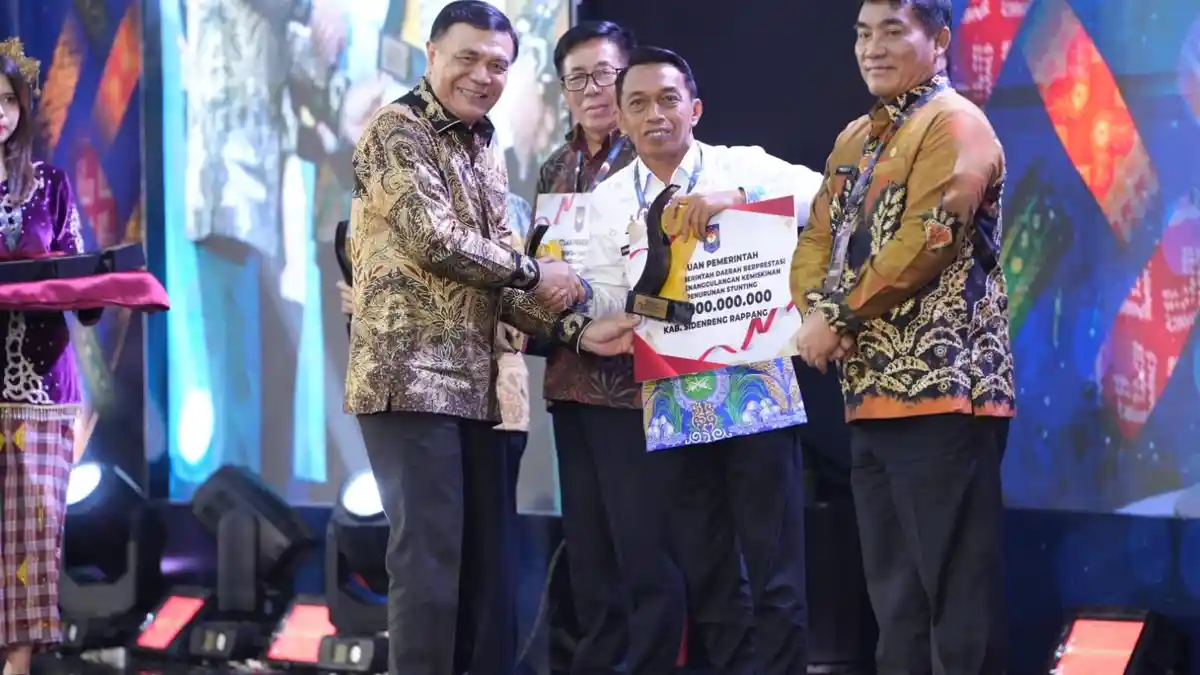 Sidrap Terbaik I Penanggulangan Kemiskinan dan Stunting di Sulawesi, Syahar Terima Bonus Rp3 M