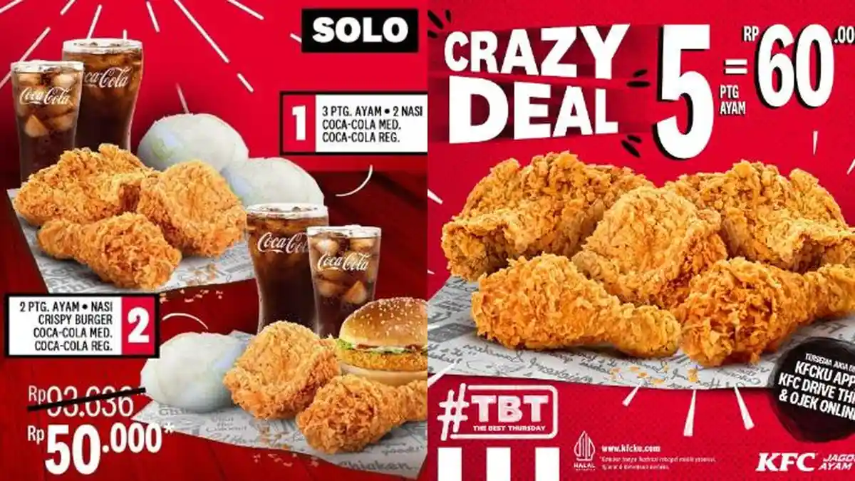 Promo KFC Spesial HUT Kota Solo, Beli 2 Potong Ayam, Nasi, Burger ...