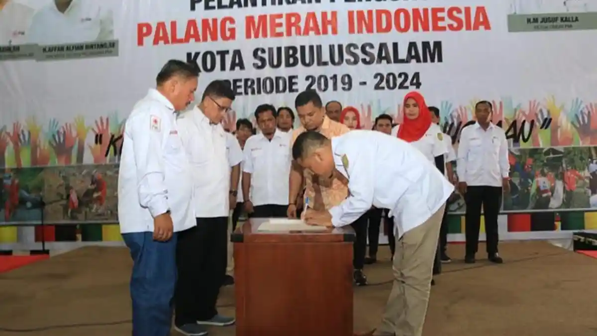 Pengurus PMI Kota Subulussalam Dilantik, Zulyadin Minta Provinsi Bentuk UTD