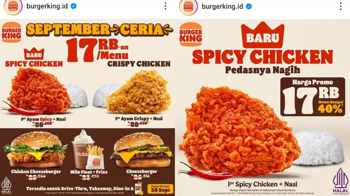 Promo Burger King 29-30 September 2024, Nikmati Cheeseburger Bersama Teman Rp 17 Ribuan