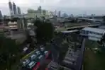 Foto Udara Suasana Kawasan Stasiun Tanah Abang