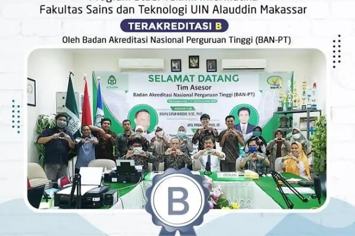 Prodi Teknik Informatika dan Prodi Biologi UIN Alauddin Raih Akreditasi B BAN PT