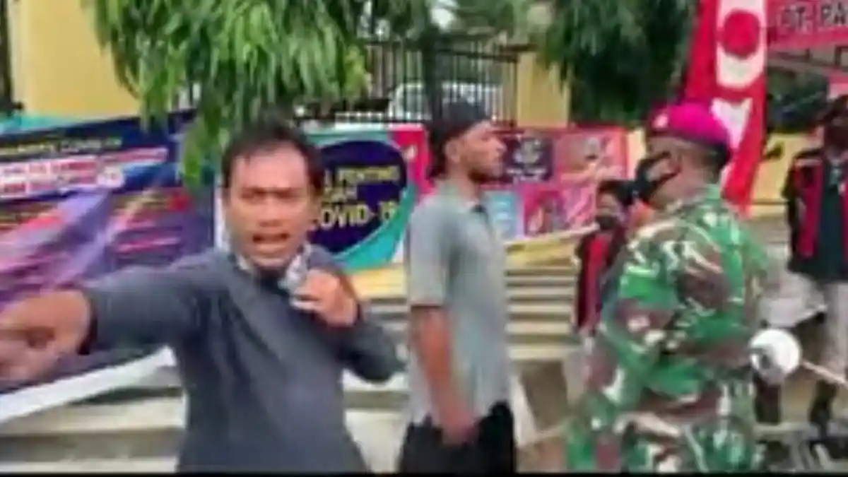 Ditegur karena Tak Pakai Masker, 2 Pria di Bandar Lampung Cekcok dengan TNI AL