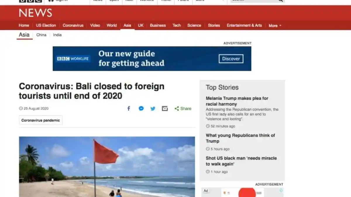 Media Asing Soroti Bali yang Kembali Ditutup untuk Turis Mancanegara hingga Akhir 2020