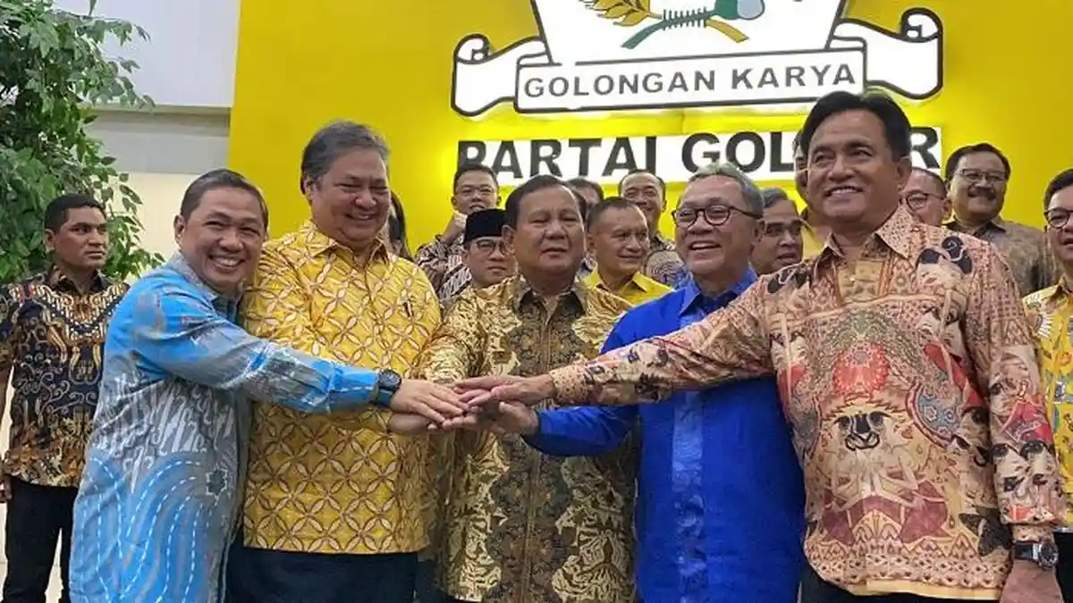 Ketum Parpol Koalisi Indonesia Maju Kumpul di Markas Golkar, Prabowo: Bahas Program Masa Depan