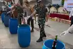 Jelang Idulfitri, Ribuan Botol Miras dan Knalpot Brong Dimusnahkan Polresta Cilacap