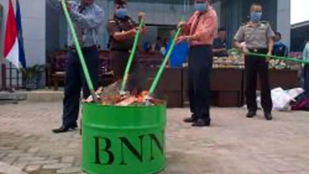 BNN Sumsel Musnahkan 118 Kilogram Ganja