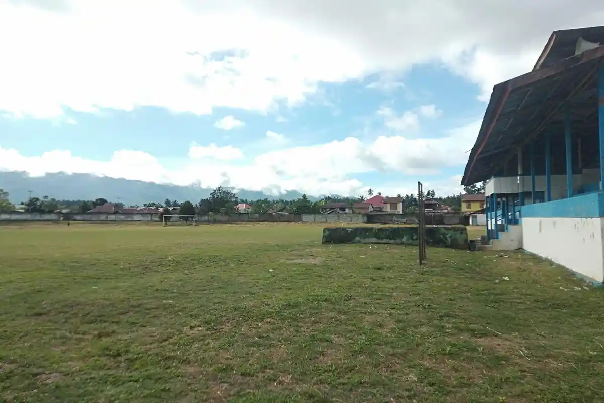 Potret Lapangan Nunuk Matali Kotamobagu Sulawesi Utara, Lokasi Pendaratan Capres Anies Baswedan