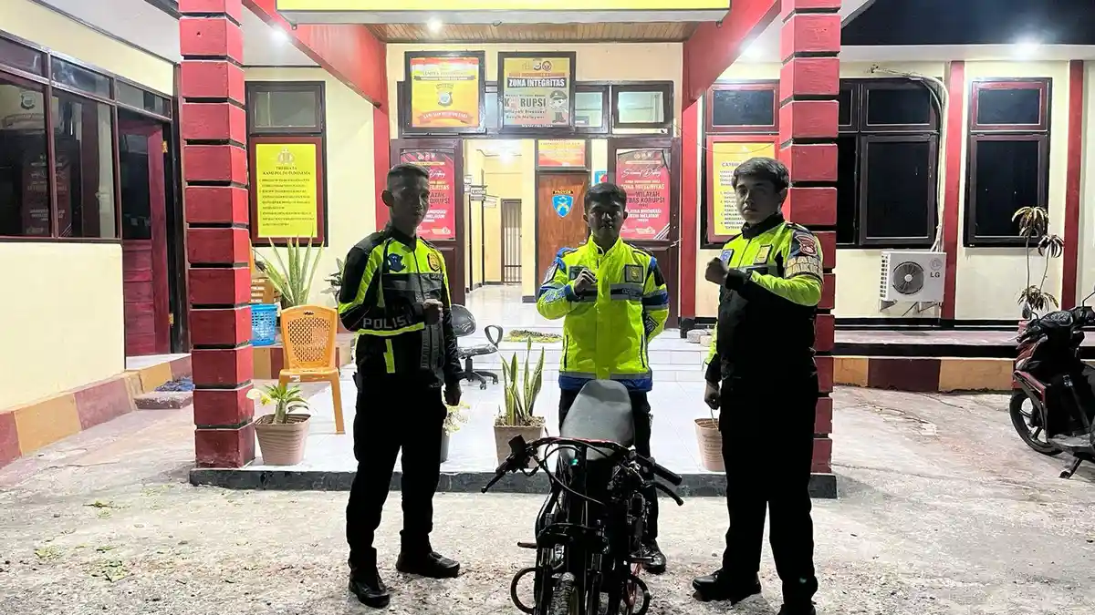 Polsek Oba Utara Tidore Amankan Satu Unit Motor Balap Liar