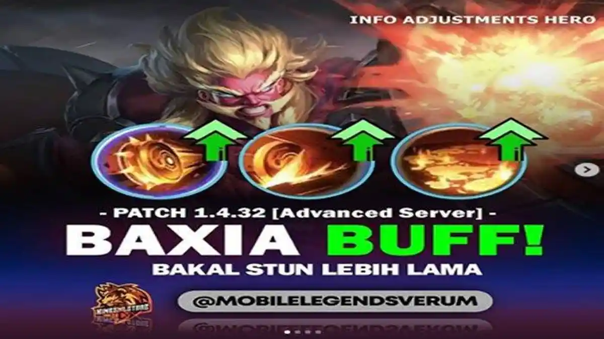 Update Terbaru Mobile Legends Patch 1.4.32 Hero Baxia Dapat Perubahan, Kurang Laku Jarang Dipilih