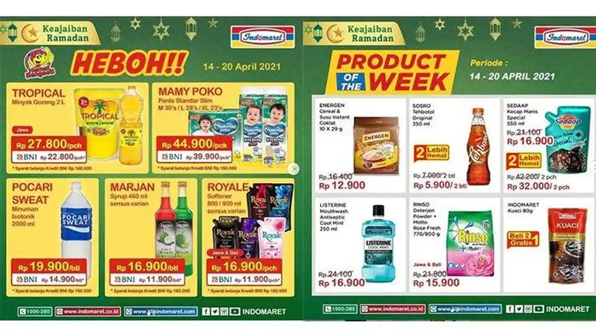 Promo Indomaret Hari Kamis 15 April 2021, Beli Paket Data Gratis Minyak Goreng, Cek Katalognya!