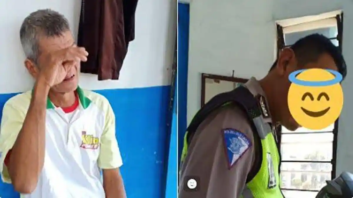 Kasihan, Polisi Ini Bayari Biaya Denda Motor Kakek yang Ditilangnya