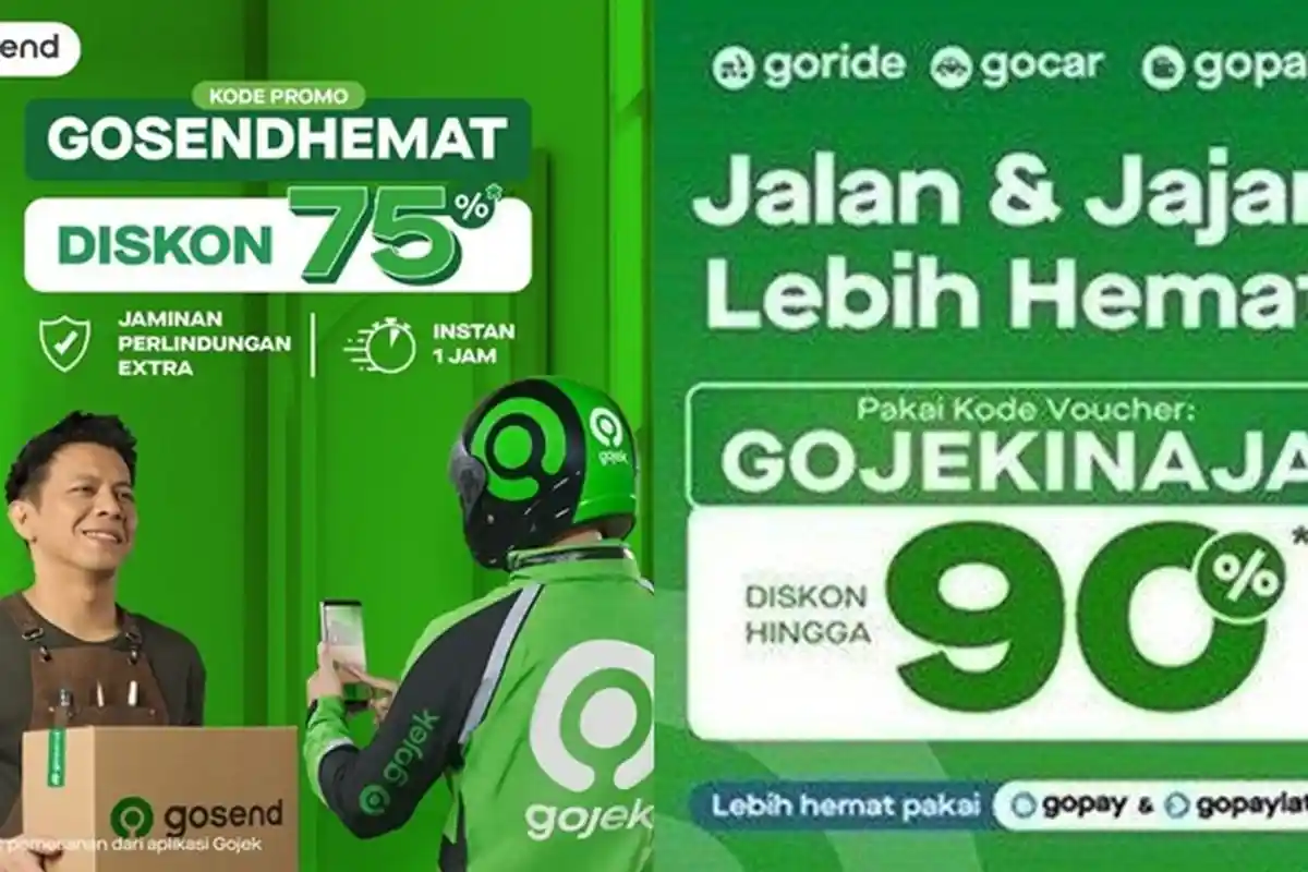 Kode promo Gojek Hari Ini 15 Mei 2023 Diskon GoCar GoRide 90 Persen,GoFood Rp 30 Ribu Ada Cashback