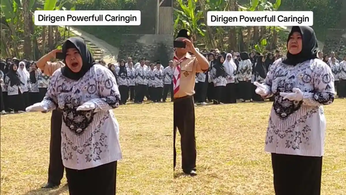 SOSOK Risa Damayanti, Guru SD di Sukabumi, Dirigen Powerfull Saat Upacara HUT ke-78 RI, Ini Aksinya
