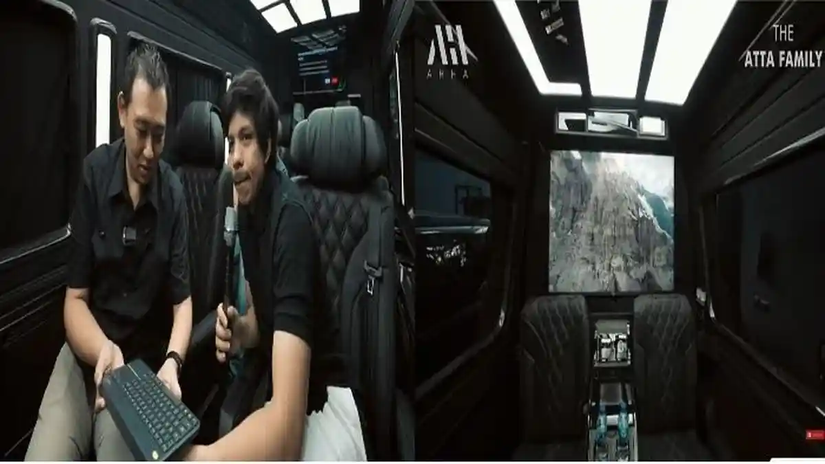 Atta Halilintar Desain Mobil Box Ameena Layaknya Jet Pribadi, Ada Bioskop, PS5 & Karaoke Room