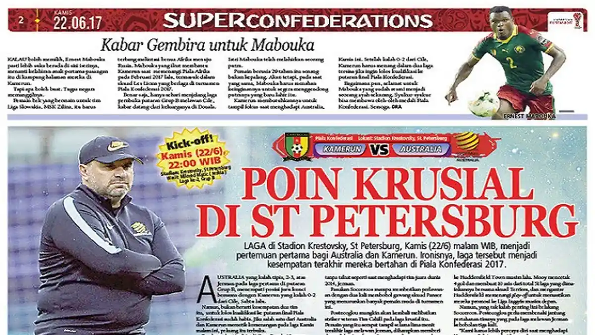 Australia dan Kamerun Masih Punya Peluang