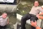 Ribut Harta Gana-gini, Polisi Berbaju Dinas Didorong ke Parit, Videonya Viral