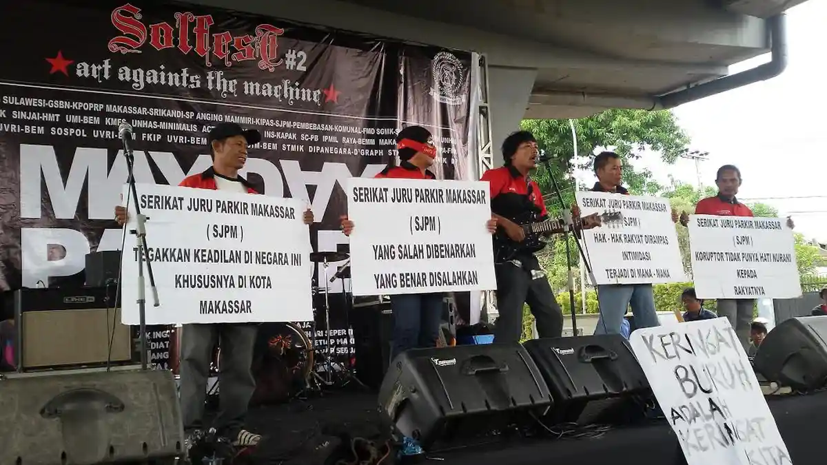 Serikat Juru Parkir Makassar Juga Peringati Hari Buruh