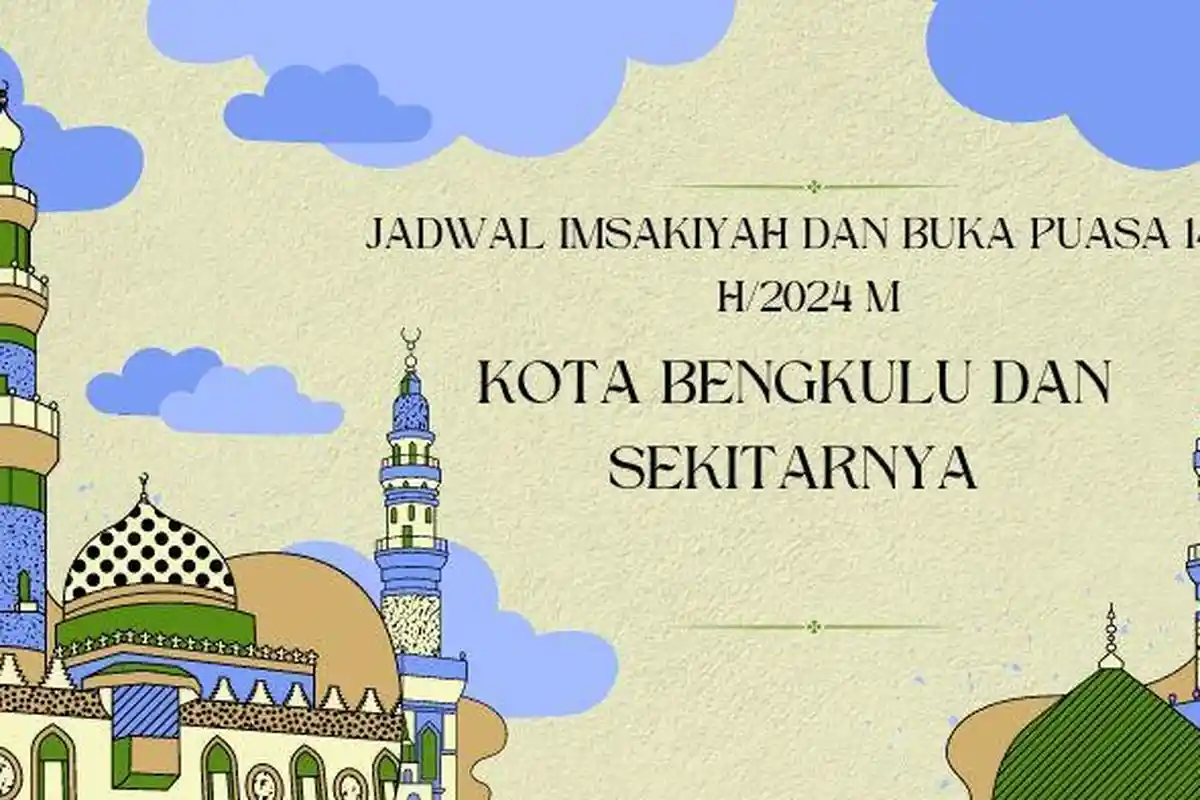 Update! Ini Jadwal Imsak, Buka Puasa, dan Waktu Sholat Kota Bengkulu 25 Maret 2024