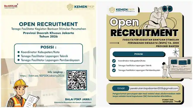 Lowongan Kerja Kementerian PKP, Tenaga Fasilitator BSPS di Jakarta dan Banten