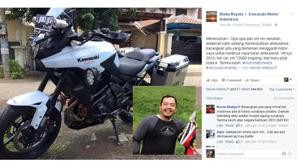 Salut, Biker Ini Jual Moge Kesayangan demi Beli Ambulans Buat Masjid