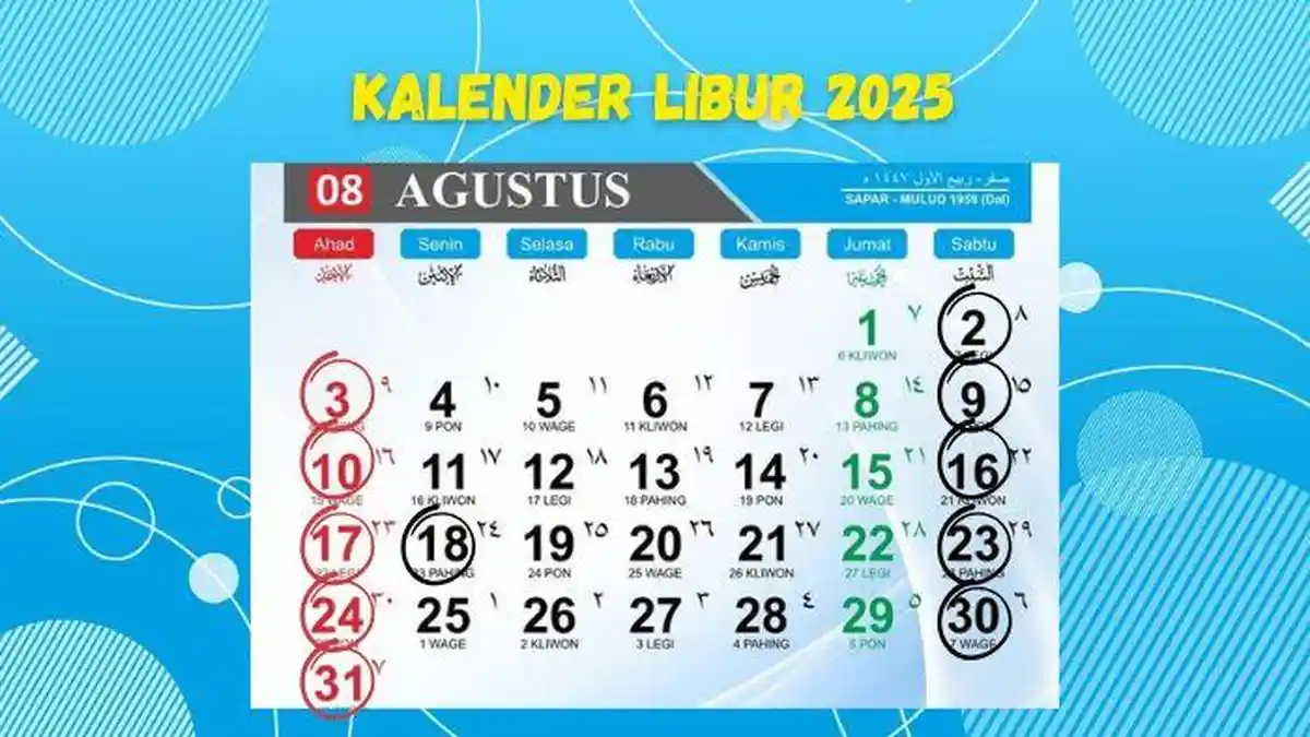 Long weekend Bulan Agustus, Tanggal 16, 17 dan 18, Cek Libur peringatan Apa!