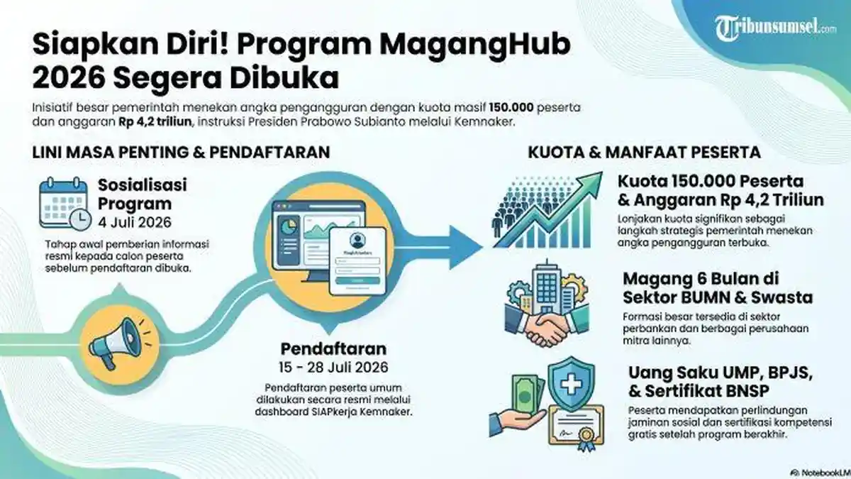 Pendaftaran Maganghub 2026 Dibuka 15 Juli, Cara Daftar dan Syarat, Dapat Pengalaman plus Uang Saku - Tribunsumsel.com