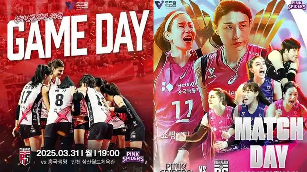 Live Streaming Red Sparks vs Pink Spiders Hari Ini TVRI, Link Hasil Skor Final Voli Putri Korea 2025