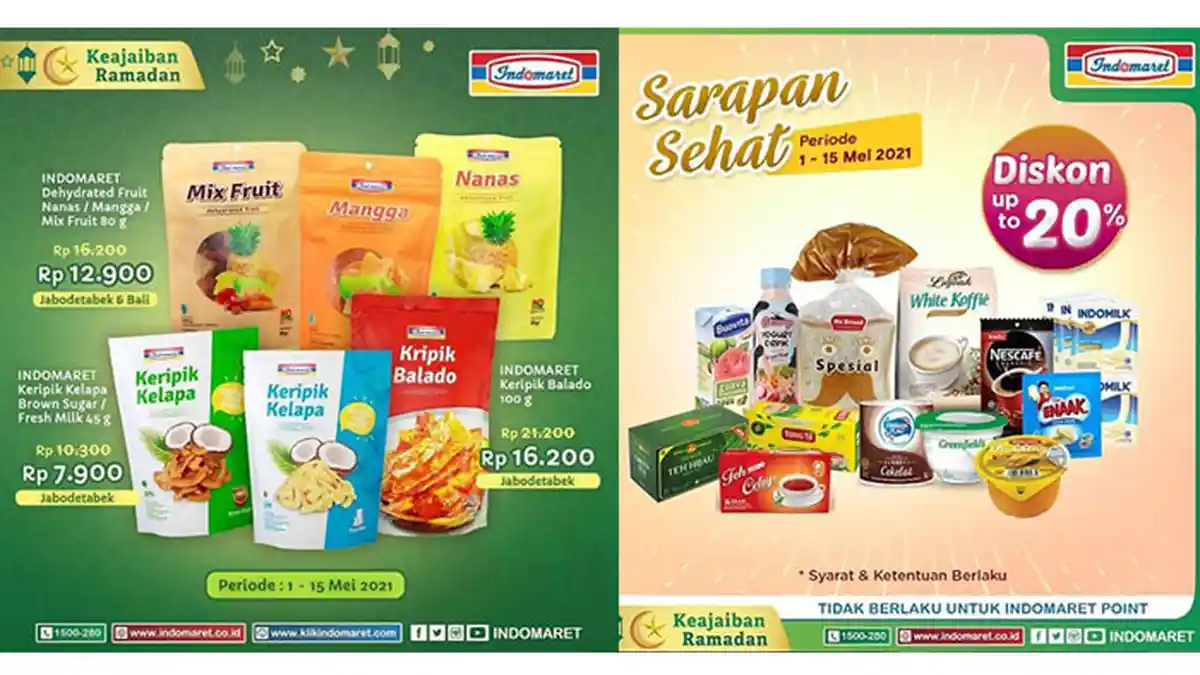 PROMO JSM Indomaret Hari Ini 7 Mei 2021: Kripik Buah, Minyak Goreng, Sarapan Sehat & Sirup Diskon
