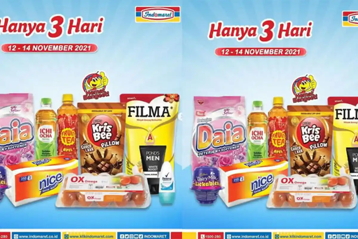 PROMO JSM INDOMARET 13 November 2021, Harga Spesial Popok Bayi Susu Beras hingga Minyak Goreng Hemat