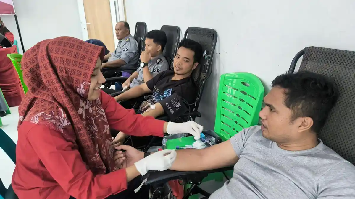 Peduli Sesama, Lapas Lubuk Pakam Gandeng PMI Deli Serdang Lakukan Donor Darah