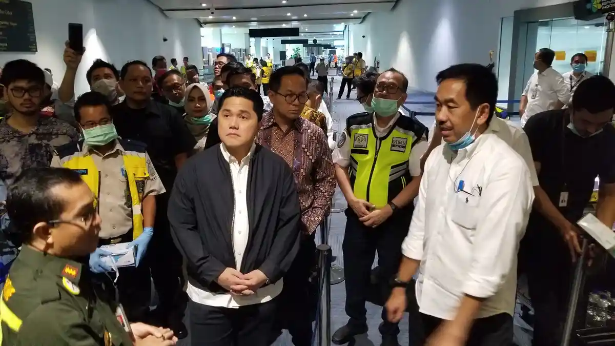 Erick Thohir Sambangi Bandara Soekarno-Hatta Cek Penanganan Pencegahan Virus Corona