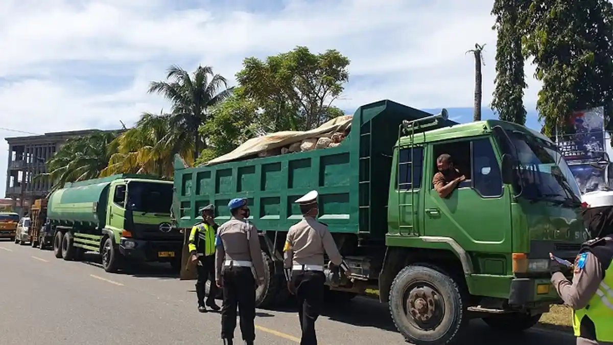 Satlantas Abdya Gelar Razia Mobil Truk Pengangkut Batu Gajah, Ini Hasilnya