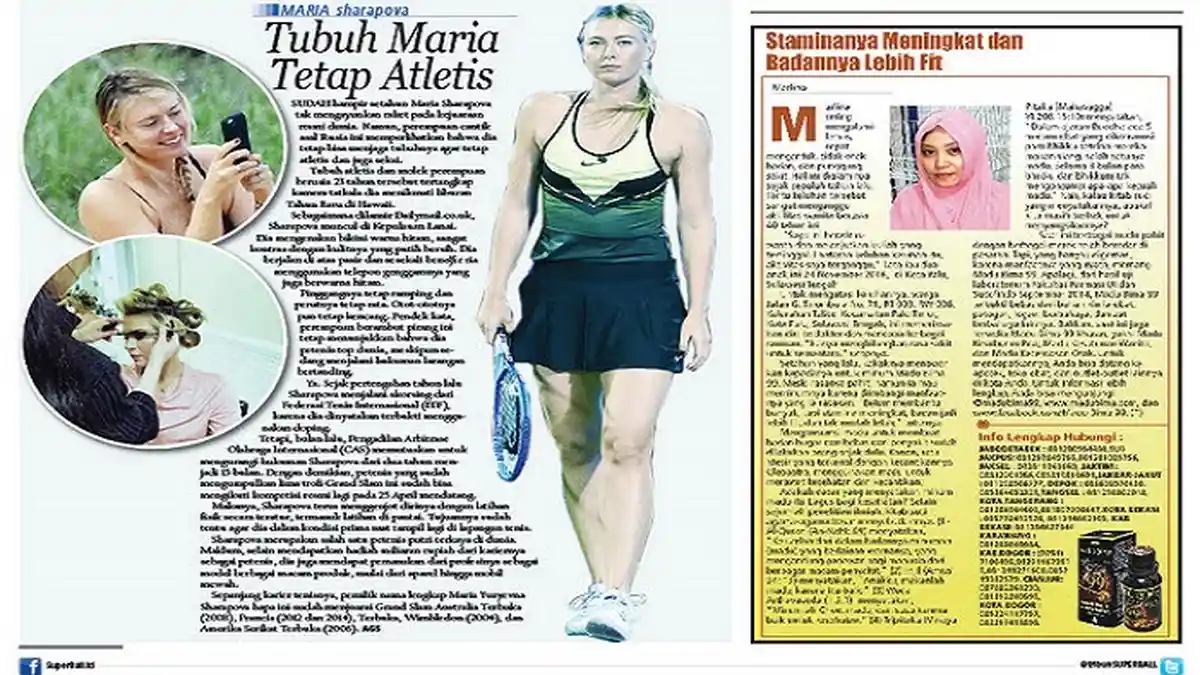 Tubuh Maria Sharapova Masih Atletis dan Seksi