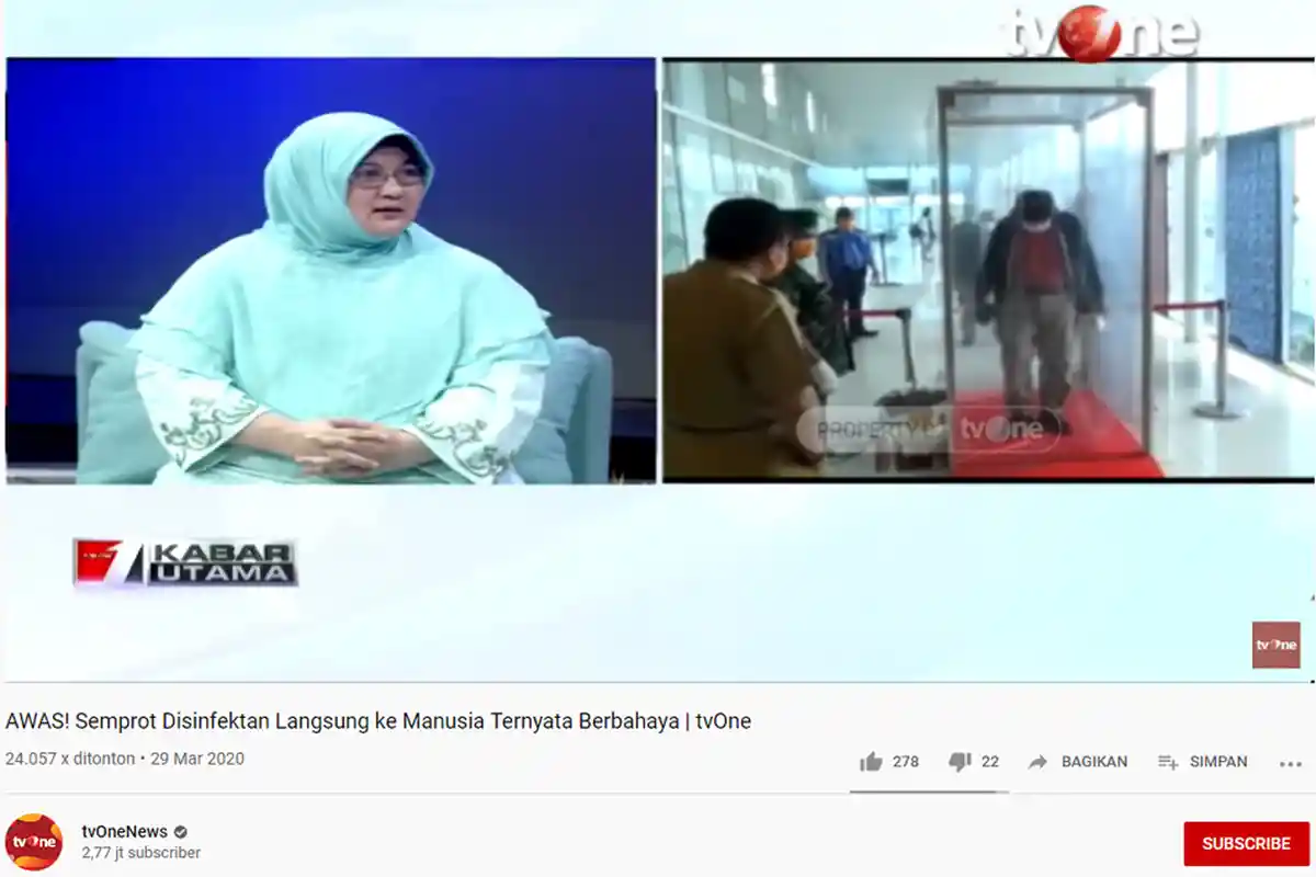 Marak Penyemprotan Disinfektan Pada Manusia, Dokter Spesialis Paru Ungkap Bahaya yang Ditimbulkan