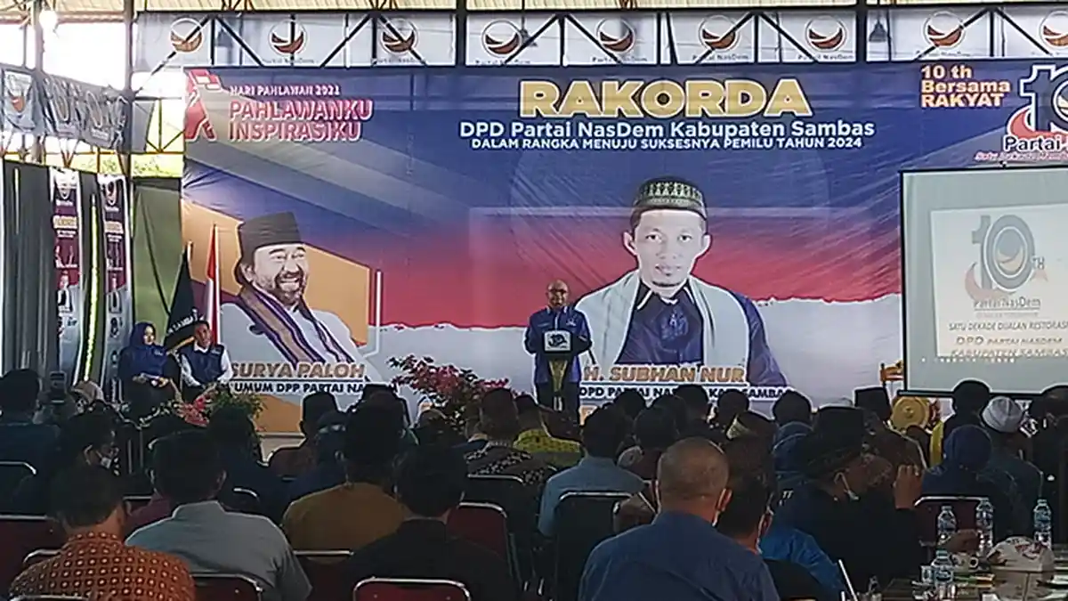 Hadir di Rakorda, Syarif Alkadrie Ungkap Nasdem Terus Perjuangkan Pembangunan Kabupaten Sambas