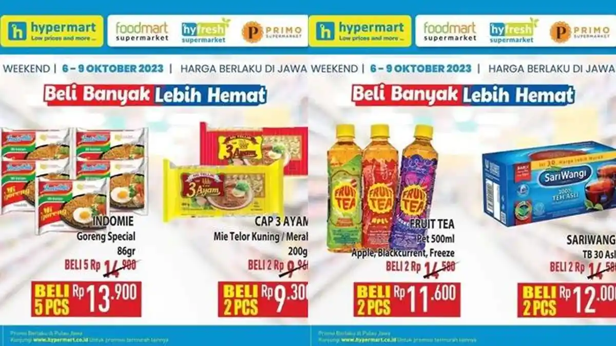 Katalog Promo JSM Hypermart Hari ini, Belanja Bulanan Super Murah, Beli 5 Mie Instan Rp 13.900