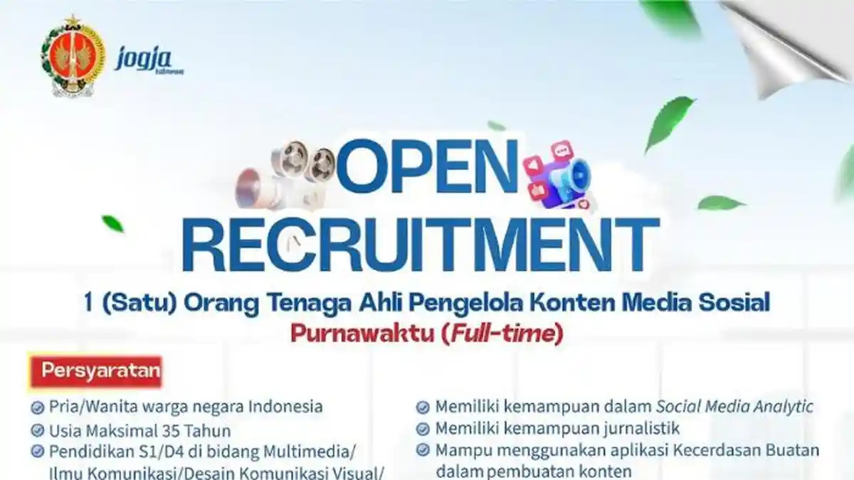 Diskominfo DIY Buka Lowongan Kerja untuk Lulusan D4/S1, Cek Kualifikasinya