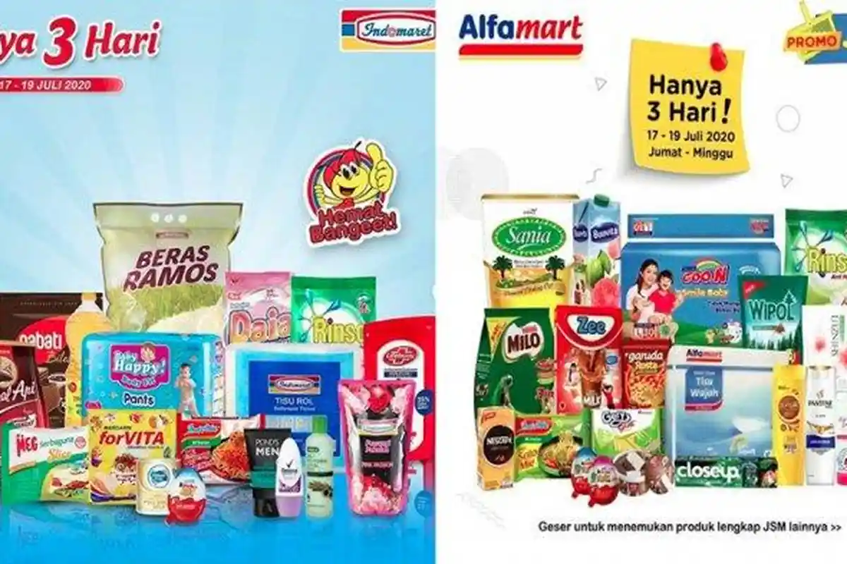 Promo JSM Alfamart & Indomaret 17-19 Juli 2020 - Minyak Goreng, Beras, Kebutuhan Rumah Tangga, Snack