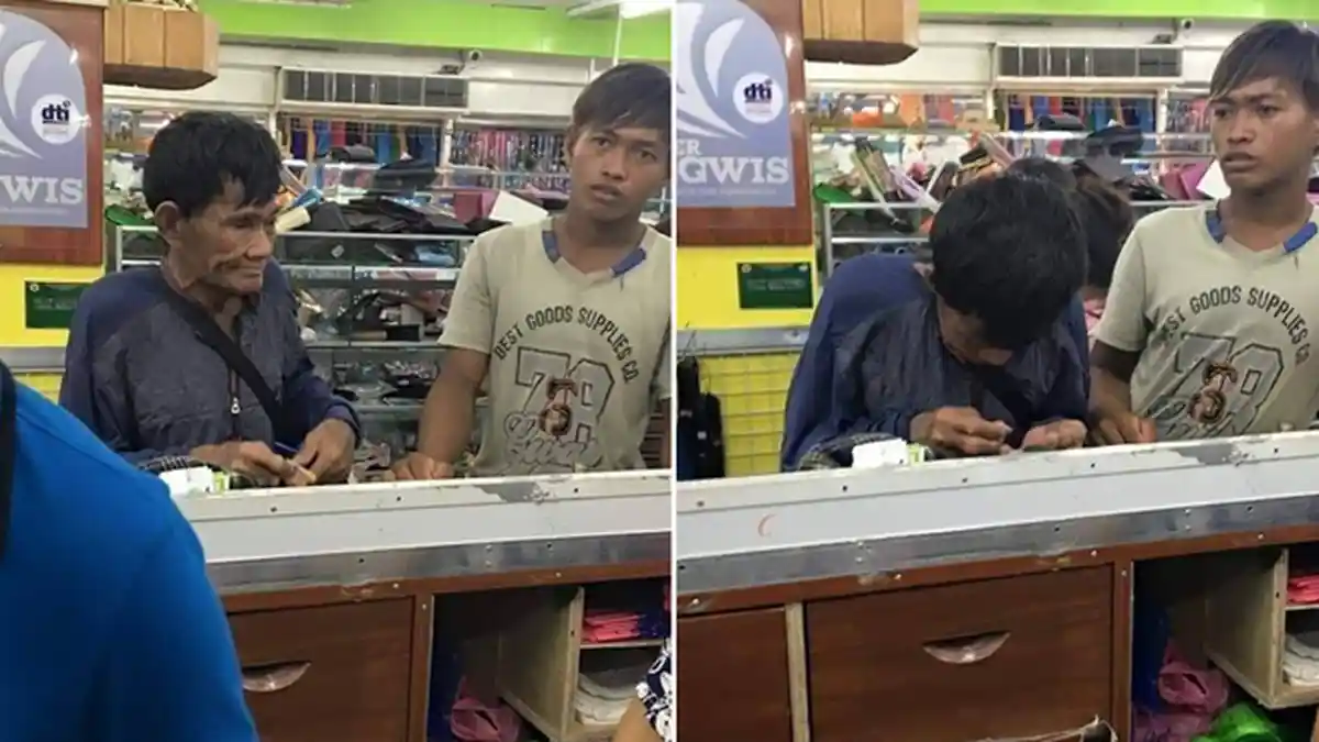Pria Tua Keluarkan Kotak Berisi Uang Receh Hasil Menabung Bertahun-tahun untuk Beli Sepatu sang Anak