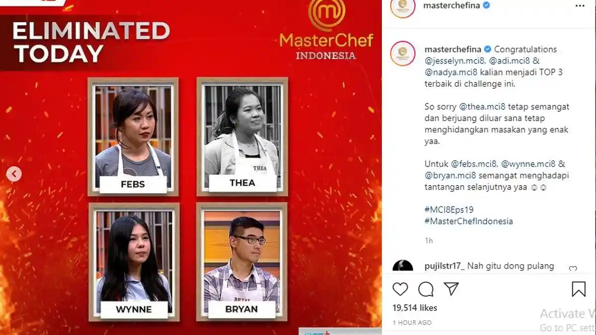 Thea Tereliminasi dari Masterchef Indonesia Tanpa Pressure Test, Berikut Biodatanya