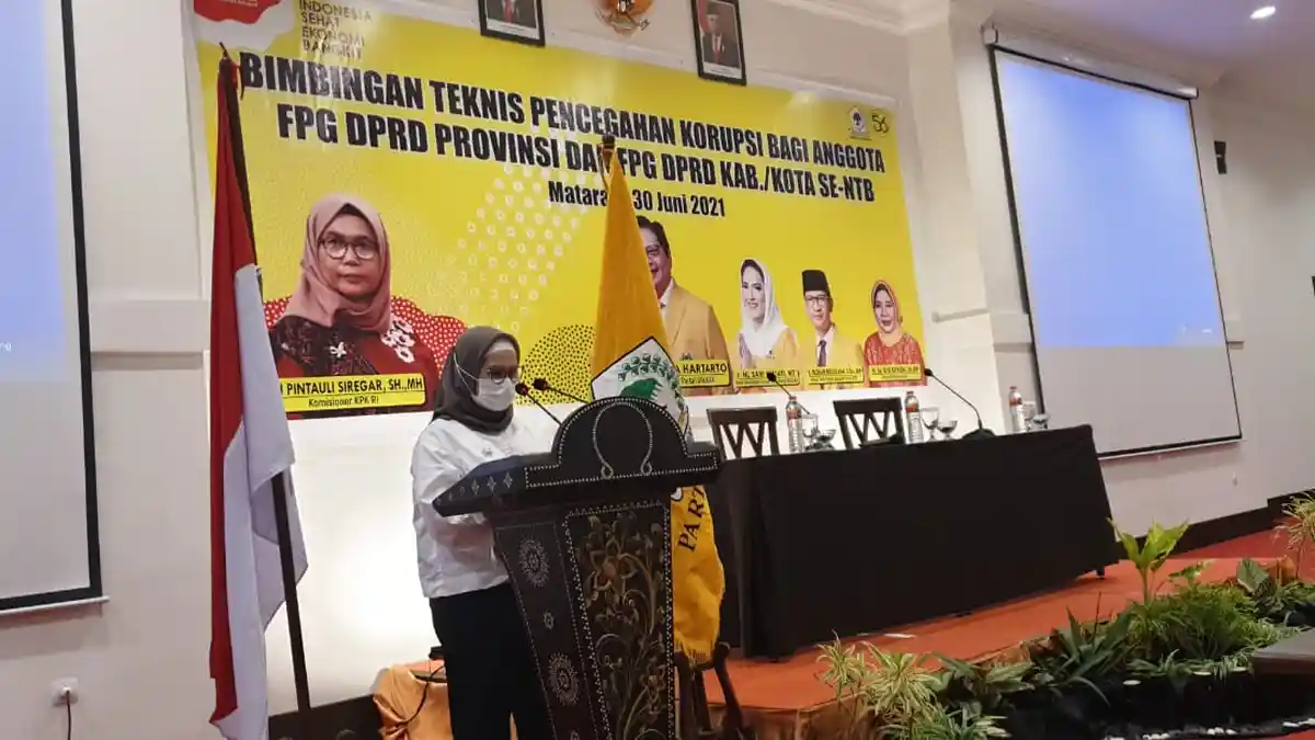 KPK Ungkap 5 Penyebab Rendahnya Integraitas Parpol, Ini Saran bagi Kader Golkar NTB