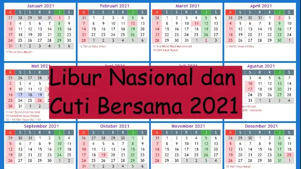 Hore, Jadwal Libur Nasional dan Cuti Bersama 2021 Sudah Keluar, Ini Tanggal Libur Lebarannya