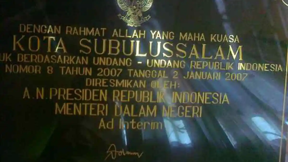 YARA: Dimana Prasasti Peresmian Pemko Subulussalam?