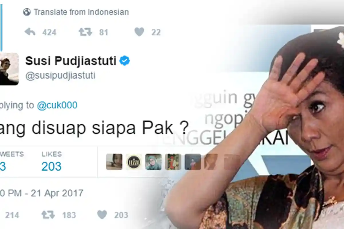 Akun Twitter Menteri Susi Pudjiastuti Balas Langsung Cuitan ini, Netizen Sampai Ikut Panas